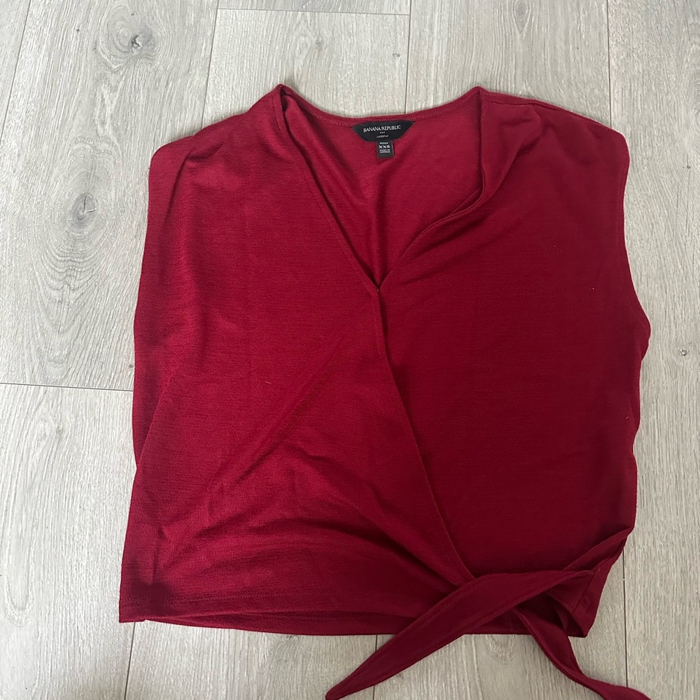 Banana Republic Deep Red Wrap Blouse